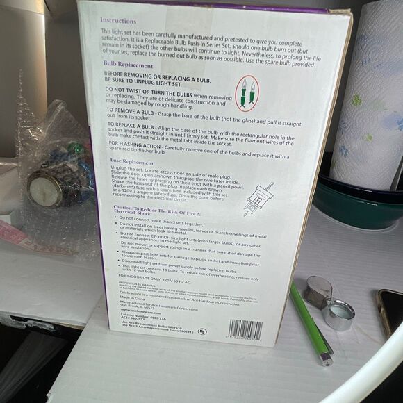 Vintage Celebrations Angel 10 light Christmas tree topper in box. - Picture 5 of 5